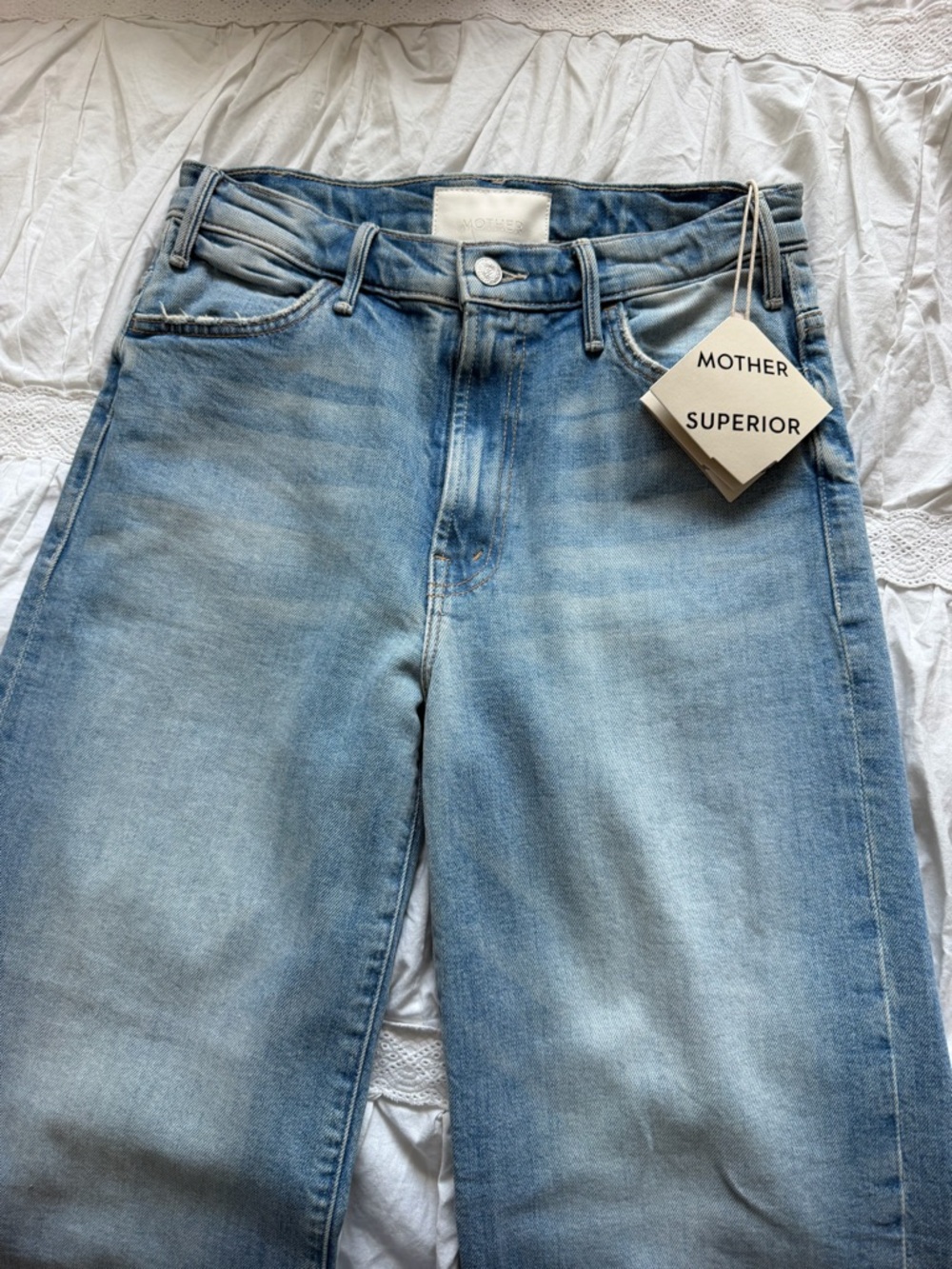 MOTHER Superior Light Blue Flare Jeans